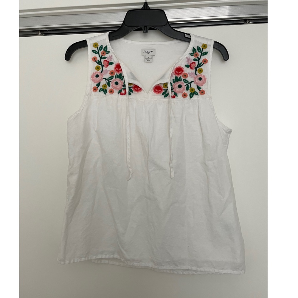 J Crew • Floral Embroidered Tank